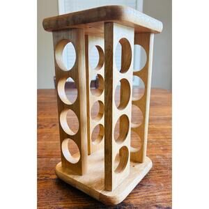 Kamenstein Wooden Spice Rack Revolving Carousel Lazy Susan Counter Top (No Jars)